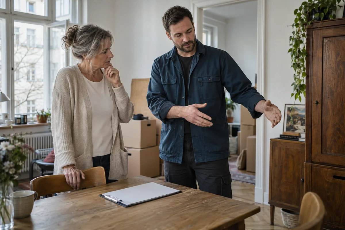Persönliche Abstimmung vor einer Wohnungsauflösung